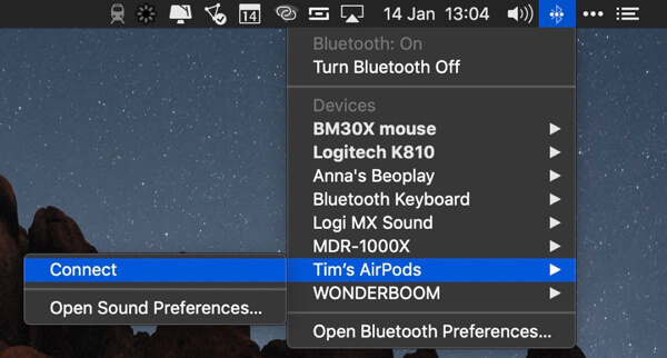 Conecta AirPods a Mac