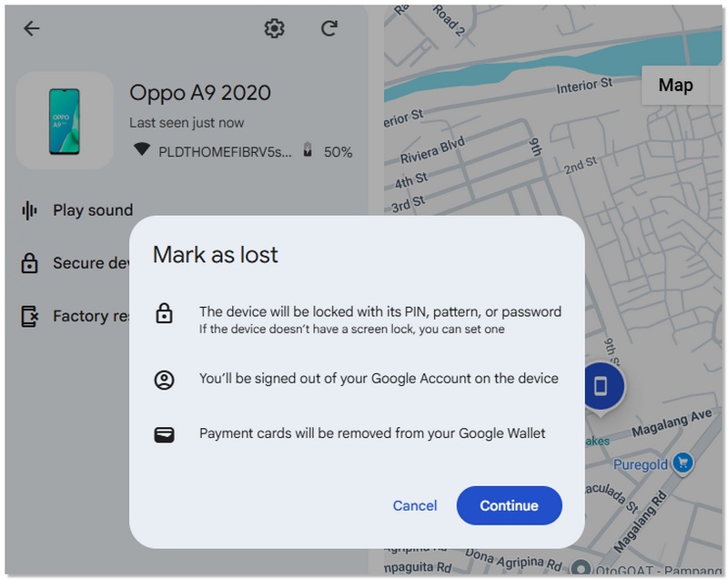 Confirmar el reinicio