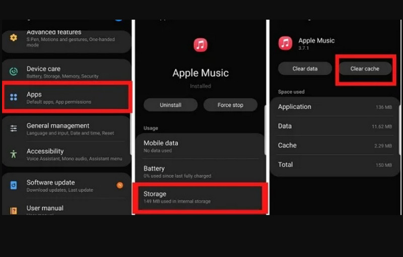 Borrar caché Apple Music Android