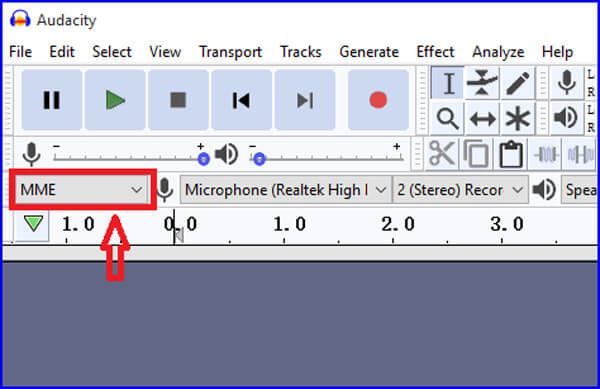 Anfitrión de audio de Audacity