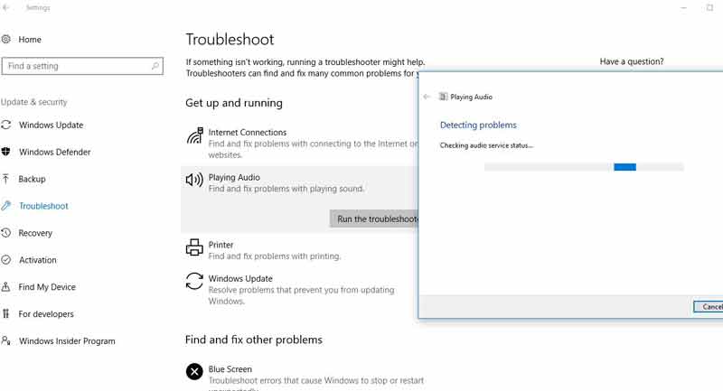 Solucionador de problemas de audio