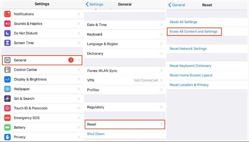 Borrar toda la configuración de contenido