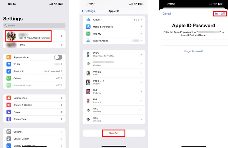 Cerrar sesión ID de Apple en iPhone