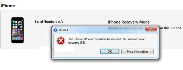 Error de iPhone 53