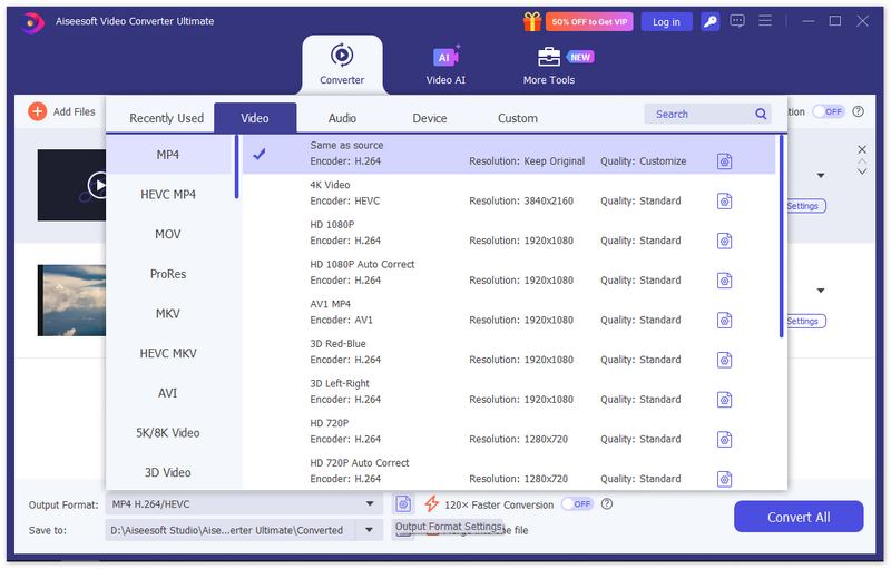Convertir formato seleccionado