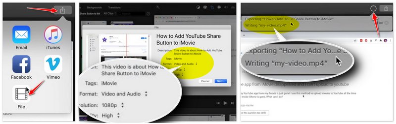 Exportar MOV a MP4 en iMovie Mac