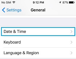 Configuración de fecha y hora en iPhone