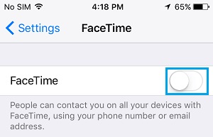 Desactivar facetime en iPhone