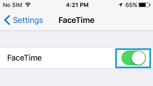 Enciende el iphone de facetime