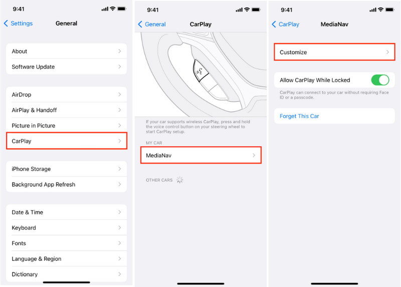 Configuración General CarPlay Activar