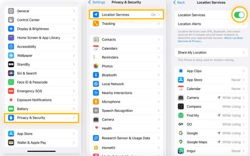 Activar los servicios de ubicación