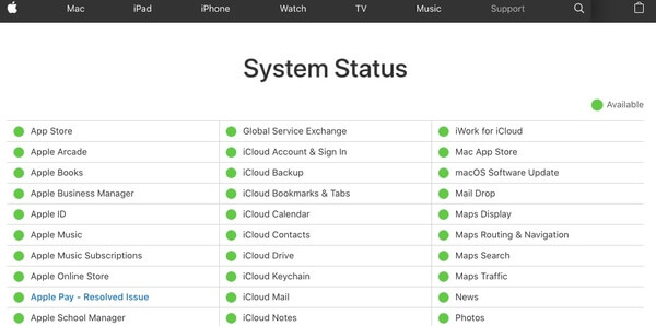 Verifique el estado de iCloud