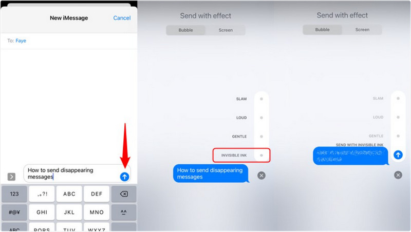 Cómo aplicar el efecto de desaparición en iMessage