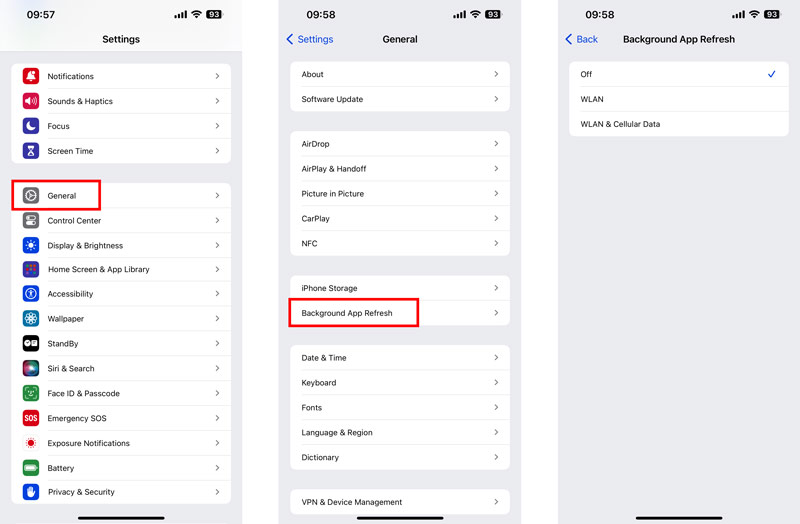 Desactivar la actualización de la aplicación en segundo plano en iPhone iOS 17