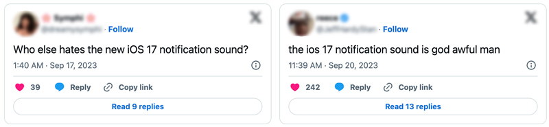 Reseñas sobre el nuevo sonido de notificación de iOS 17