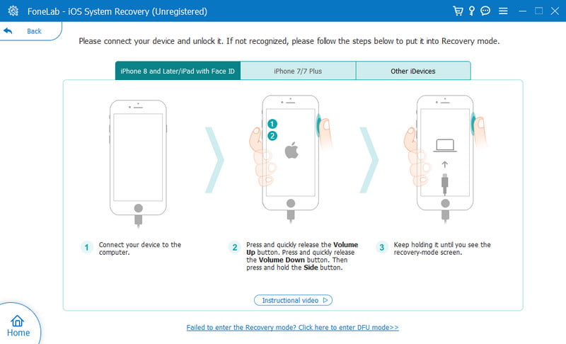 Dispositivo de conexión de recuperación del sistema iOS de Aiseesoft