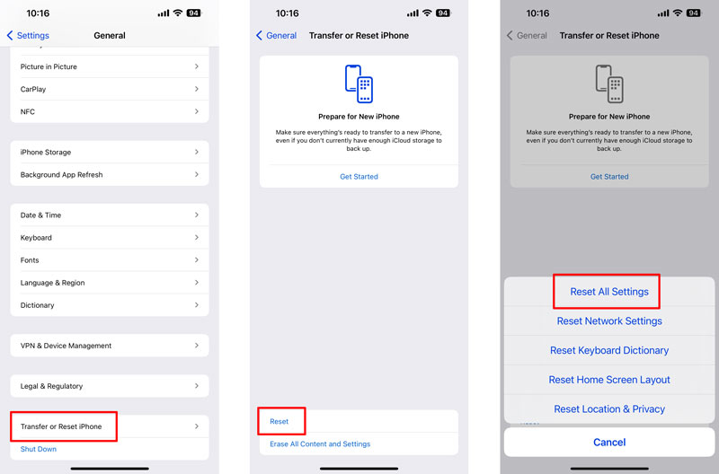 Restablecer alarma de iPhone todas las configuraciones