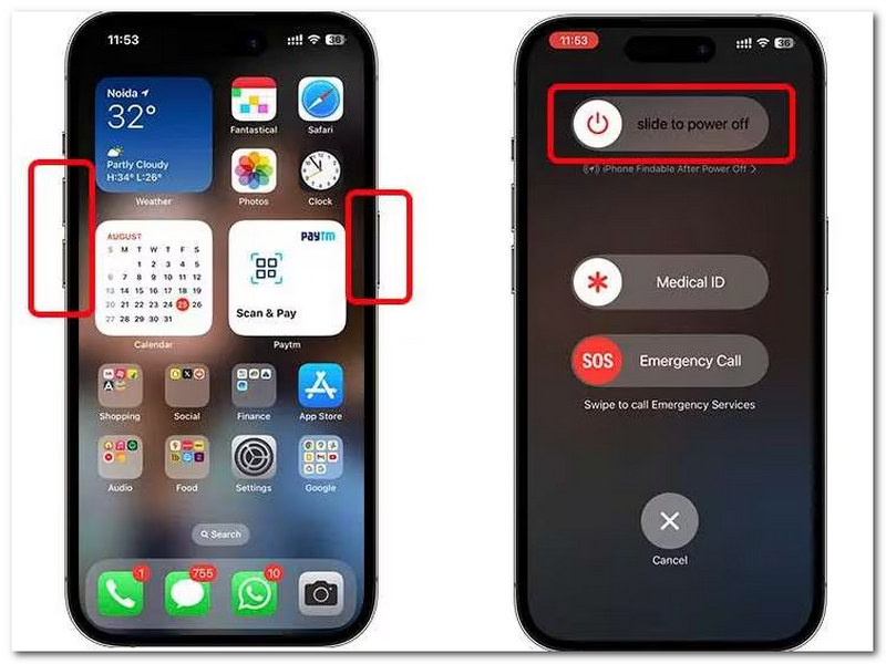 Reinicia el iPhone para borrar el sistema.