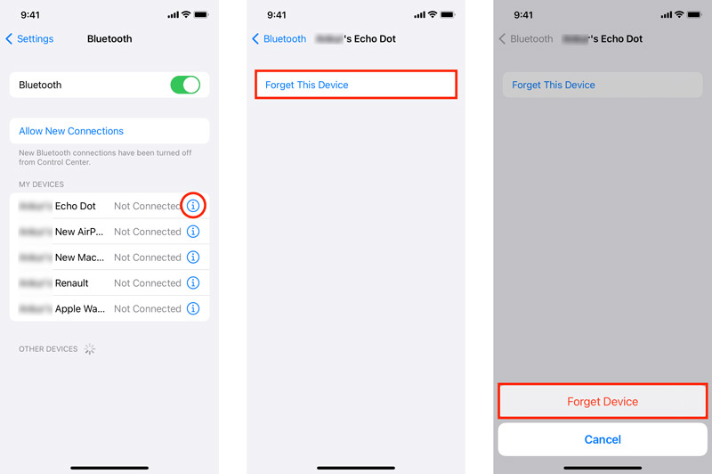 iPhone Bluetooth Olvidar dispositivo