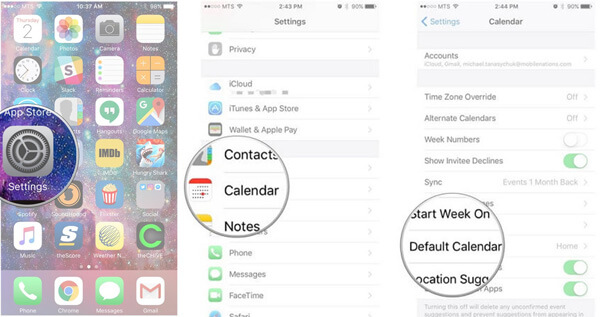 Calendario predeterminado de iCloud