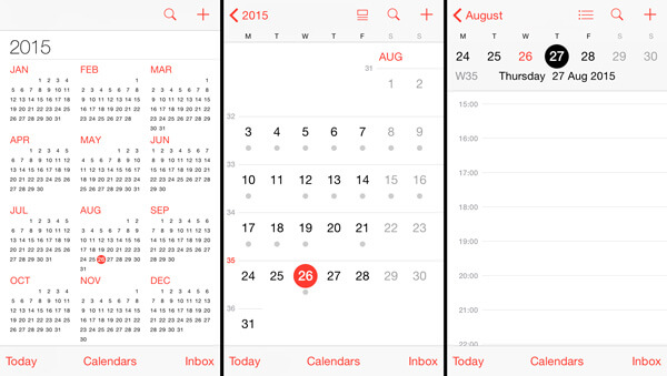 Actualización del calendario de iPhone