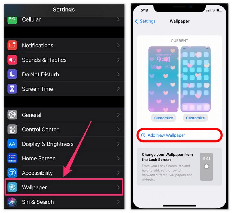 Cambiar el fondo de pantalla de bloqueo del iPhone desde Ajustes