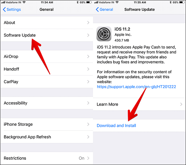 actualización iOS