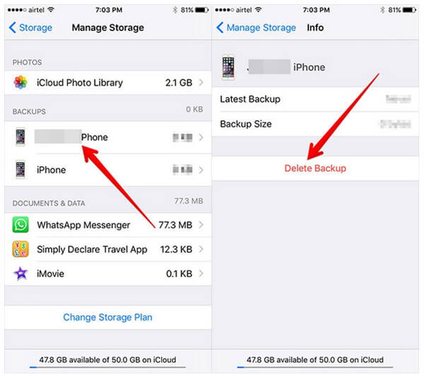 Eliminar iCloud Backup