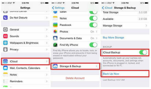 Activar la copia de seguridad de iCloud