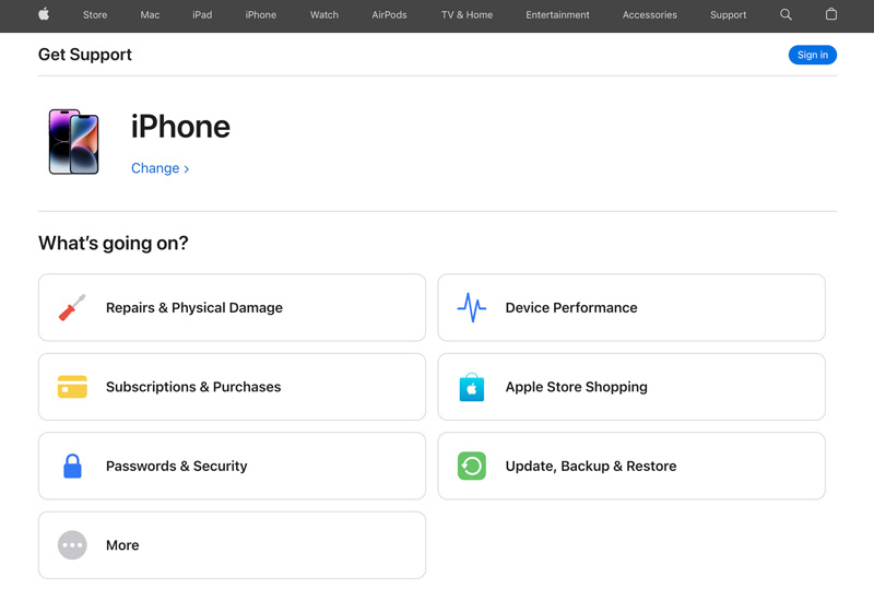 Póngase en contacto con el soporte de Apple cuando el iPhone no se enciende