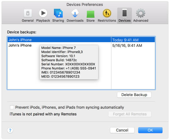 Eliminar iTunes Backup