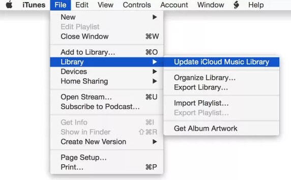 Actualizar la biblioteca de música de iCloud