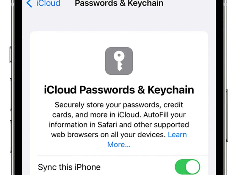 Llavero iCloud de ID de Apple