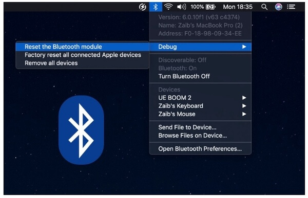 Restablecer módulo Bluetooth