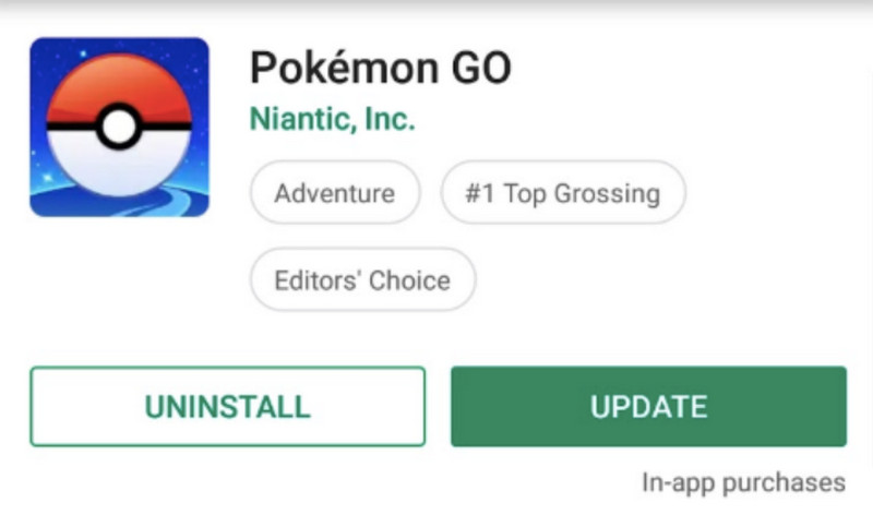 Actualizar Pokémon Go Pokémon Go Crash