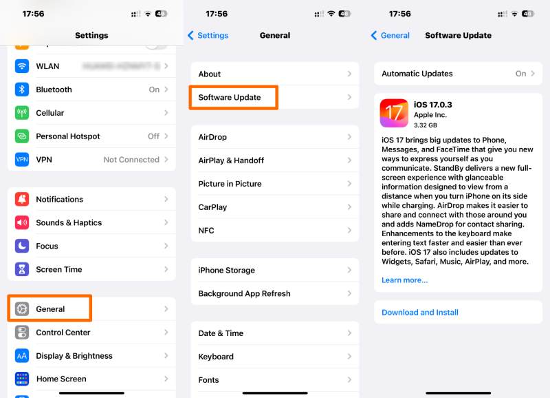 Actualice el sistema de iPhone para el último Safari