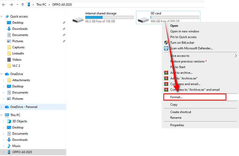 Haga clic en la opción Formato