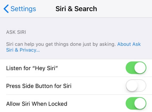 Permitir siri cuando está bloqueado