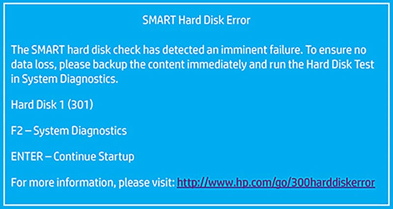 Error de disco duro inteligente K