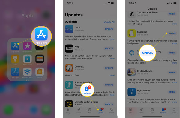 Actualizar la aplicación Snapchat en iPhone