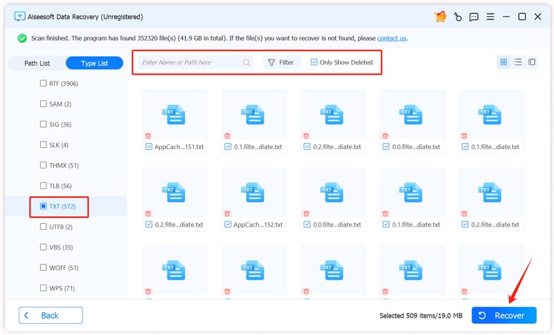 Recuperar archivos de texto eliminados