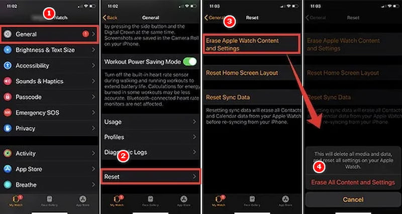 Restablecer el Apple Watch con tu iPhone