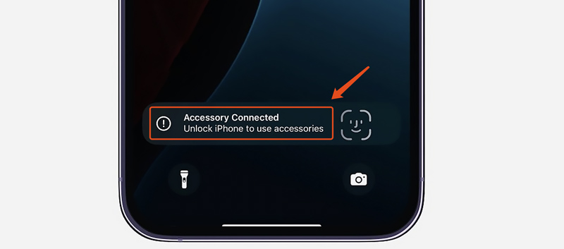 Alerta de accesorio de iPhone conectado