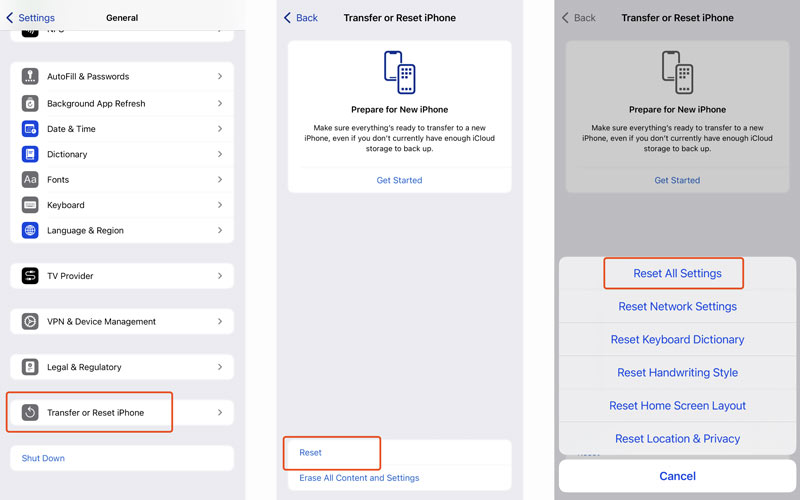 Restablecer todas las configuraciones en iPhone iOS 18