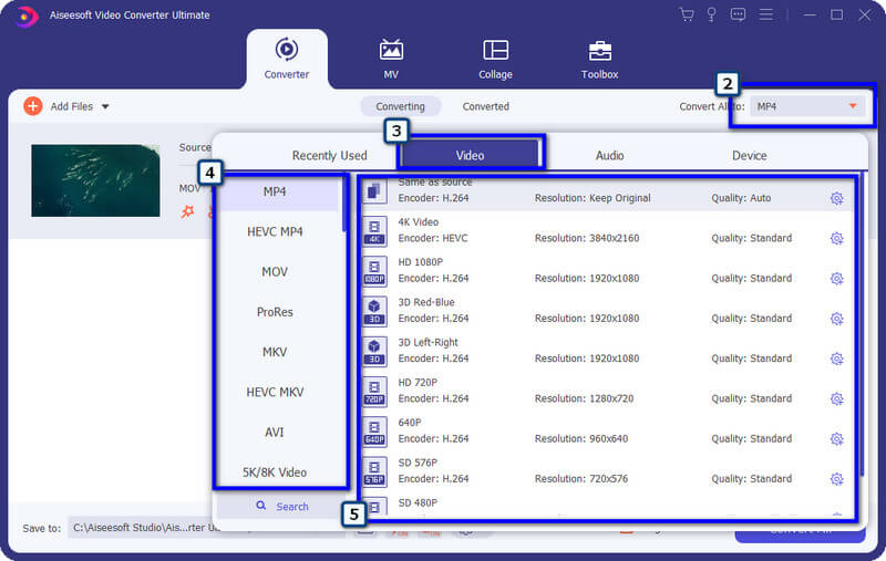 Elija el formato compatible con Android