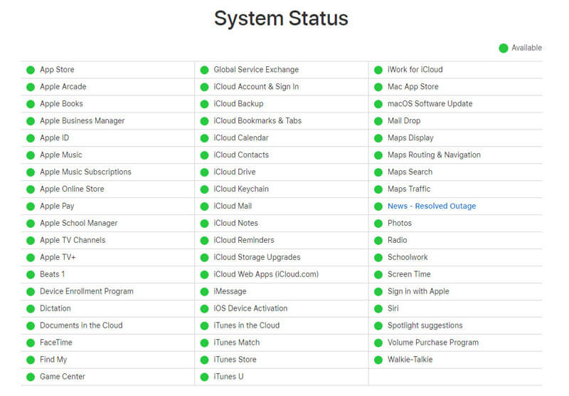 Servidor del sistema de Apple