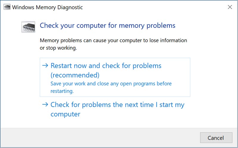 Ejecutar Windows Memory Diagnostics