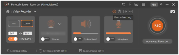 Configuración de grabación