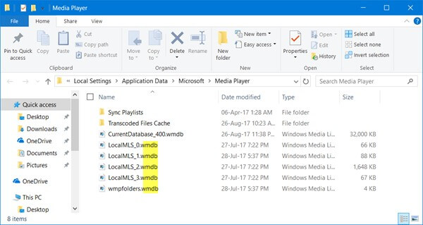 Eliminar archivos Wmdb del Reproductor de Windows Media
