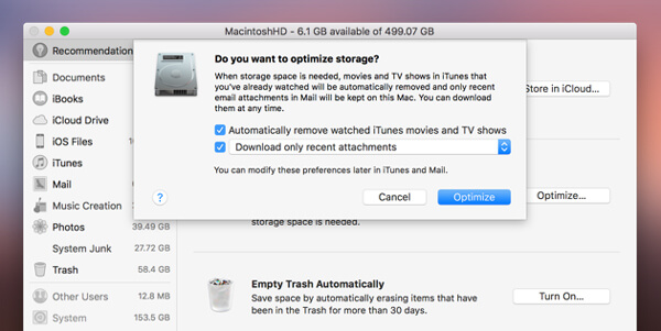 Optimice el almacenamiento de Mac para acelerar Mac